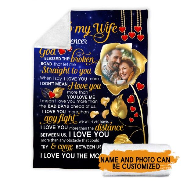 Personalized Couple Wife Blanket With Pictures To My Wife Gift For Wife Custom Family Gift F68