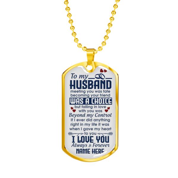 Personalized Family Husband Military Dog Tag Pendant I Love You For Your Husband Custom Family Gift F64