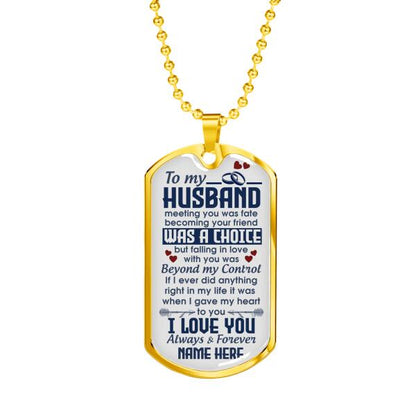 Personalized Family Husband Military Dog Tag Pendant I Love You For Your Husband Custom Family Gift F64