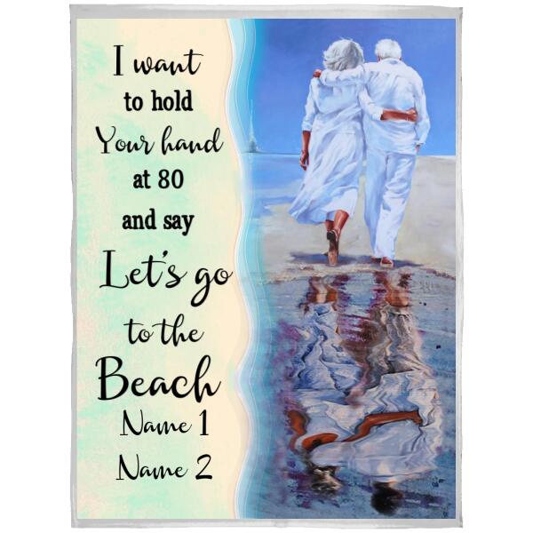 Personalized Family Couple Blanket With Pictures Let Go Beach For Wife Husband Custom Family Gift F65