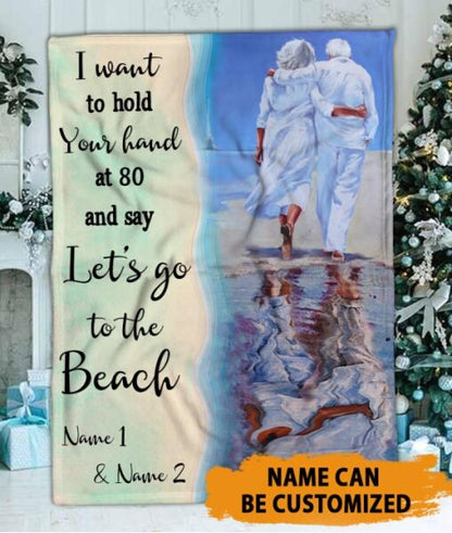 Personalized Family Couple Blanket With Pictures Let Go Beach For Wife Husband Custom Family Gift F65