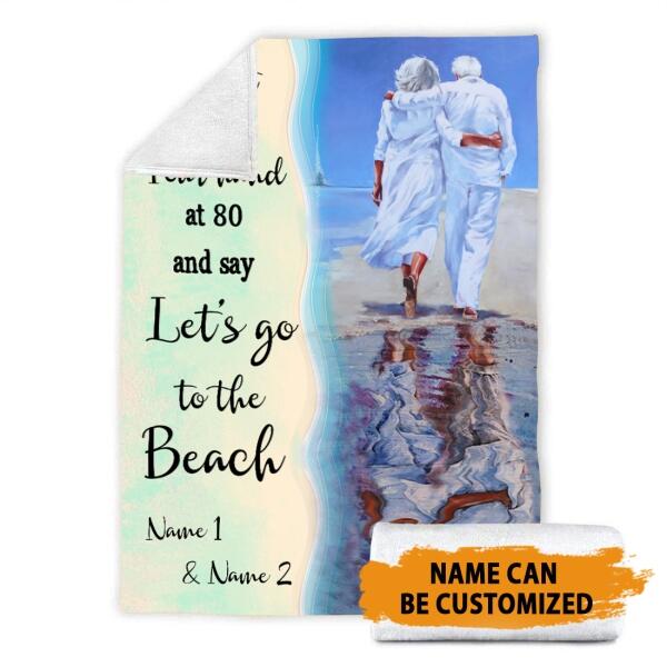 Personalized Family Couple Blanket With Pictures Let Go Beach For Wife Husband Custom Family Gift F65