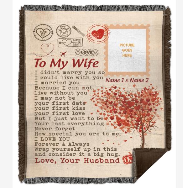 Personalized Family Wife Woven Blanket To My Wife For Your Wife Custom Family Gift F66