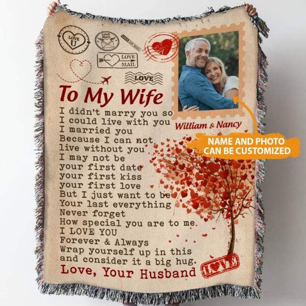 Personalized Family Wife Woven Blanket To My Wife For Your Wife Custom Family Gift F66