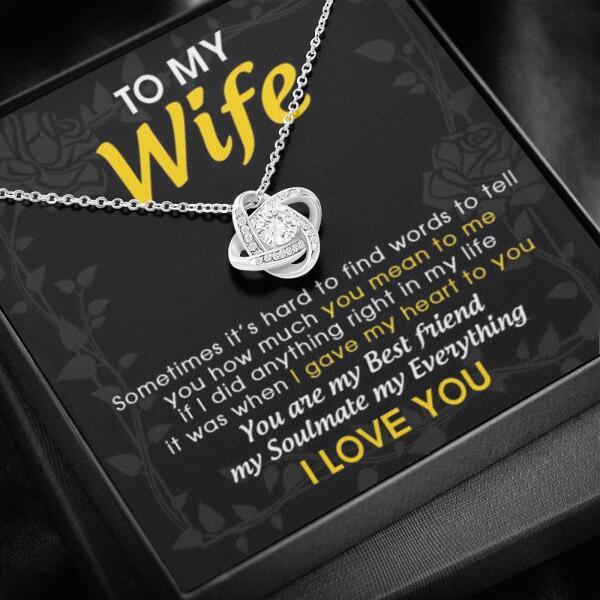 Valentine Wife Love Knot Necklace You Mean To Me I Love You Gift For Wife Family Gift F74