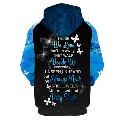 Personalized Memorial Hoodie Those We Love Don't Go Away For Mom, Dad, Grandpa, Son, Daughter Custom Memorial Gift M469