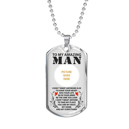 Personalized Valentine Husband Military Dog Tag Pendant To My Amazing Man For Husband Custom Family Gift F77