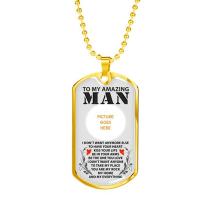 Personalized Valentine Husband Military Dog Tag Pendant To My Amazing Man For Husband Custom Family Gift F77