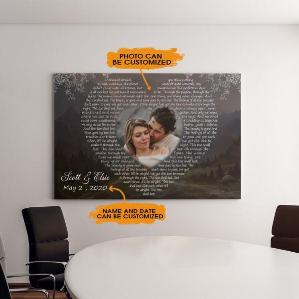 Personalized Couple Landscape Canvas Wedding Song Anniversary For Wife Husband Custom Family Gift F71