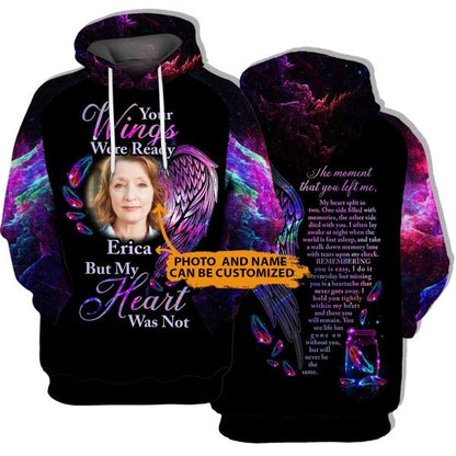 Personalized Memorial Hoodie Your Wings Were Ready For Mom, Dad, Grandpa, Son, Daughter Custom Memorial Gift M472