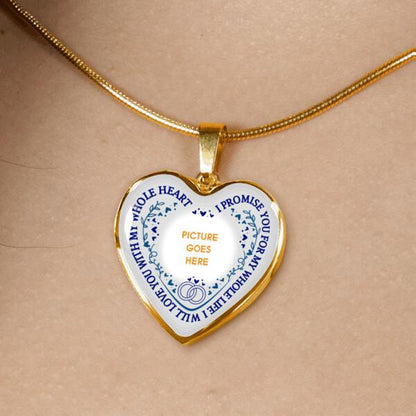 Personalized Valentine Wife Heart Necklace I Promise You For My Whole Life For Wife Custom Family Gift F78