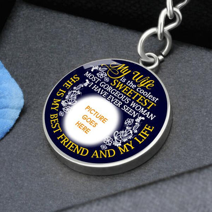 Personalized Couple Circle Keychain With Picture My Wife Is The Coolest For Wife Custom Family Gift F83
