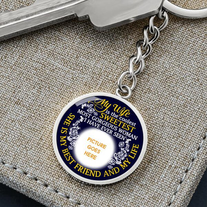 Personalized Couple Circle Keychain With Picture My Wife Is The Coolest For Wife Custom Family Gift F83