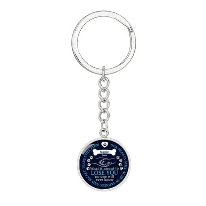 Custom Memorial Circle Keychain With Picture For Loss Of Pet Our Hearts Still Ache Keychain Black M476A