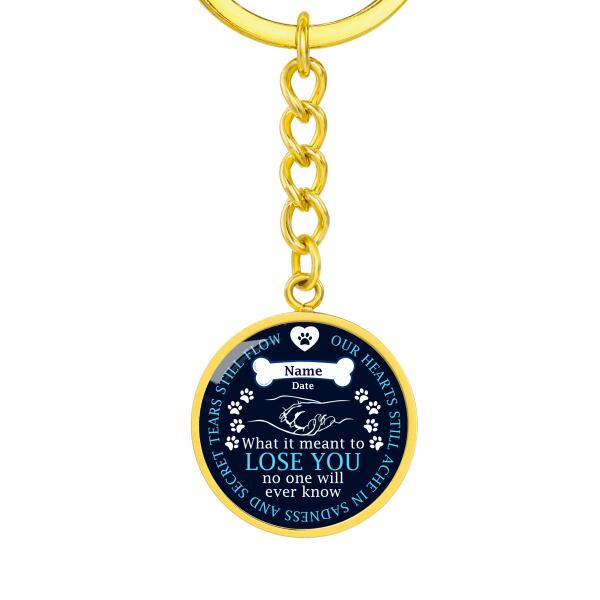 Custom Memorial Circle Keychain With Picture For Loss Of Pet Our Hearts Still Ache Keychain Black M476A