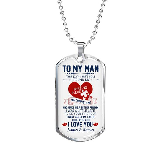 Personalized Valentine Husband Military Dog Tag Pendant The Day I Met You For Husband Custom Family Gift F86