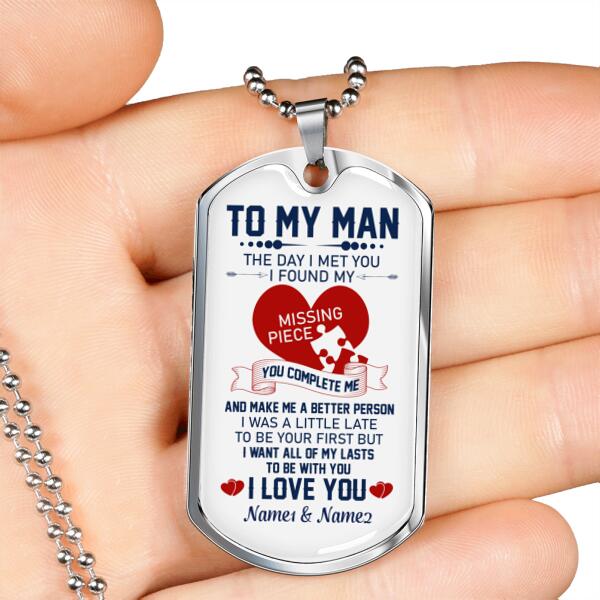 Personalized Valentine Husband Military Dog Tag Pendant The Day I Met You For Husband Custom Family Gift F86