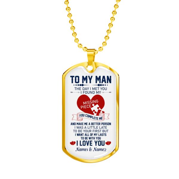 Personalized Valentine Husband Military Dog Tag Pendant The Day I Met You For Husband Custom Family Gift F86