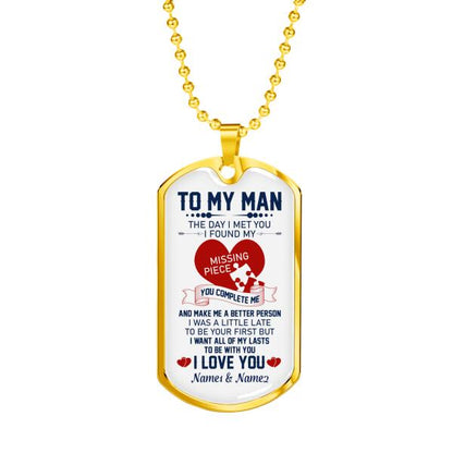 Personalized Valentine Husband Military Dog Tag Pendant The Day I Met You For Husband Custom Family Gift F86