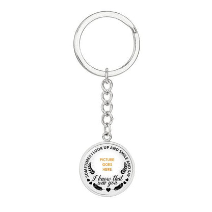 Custom Memorial Circle Keychain With Picture For Lost Loved Ones I Know That Was You Keychain White M479