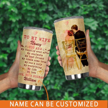 Personalized Valentine Wife Tumbler 20oz You Are My Happily Ever Gift For Wife Custom Family GiftF89