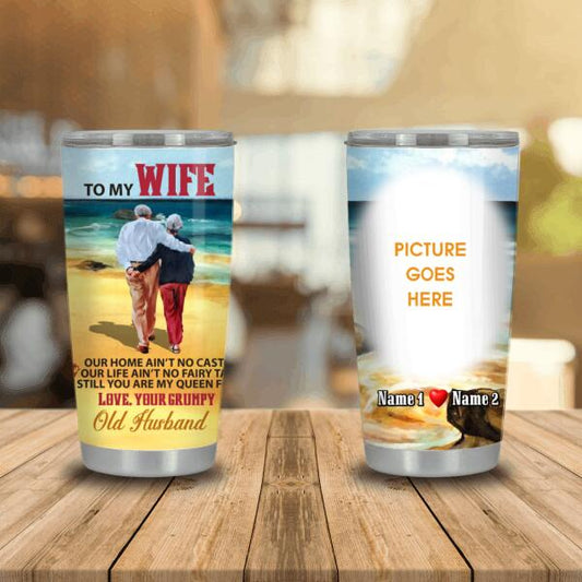 Personalized Valentine Wife Tumbler 20oz Our Home Aint No Castle Gift For Wife Custom Family GiftF88