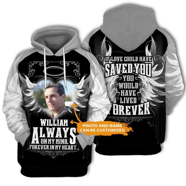 Personalized Memorial Hoodie Always On My Mind For Mom, Dad, Grandpa, Son, Daughter Custom Memorial Gift M478