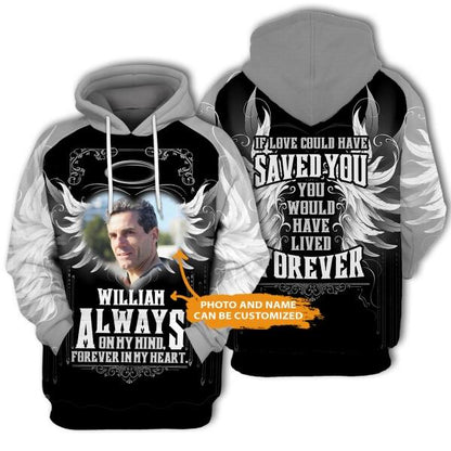 Personalized Memorial Hoodie Always On My Mind For Mom, Dad, Grandpa, Son, Daughter Custom Memorial Gift M478