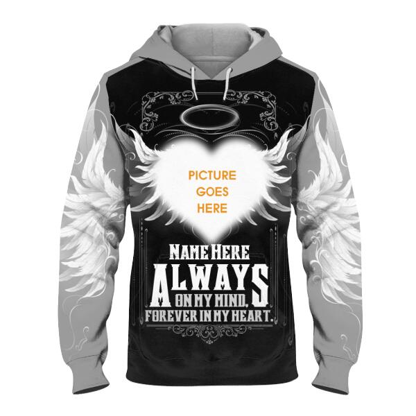 Personalized Memorial Hoodie Always On My Mind For Mom, Dad, Grandpa, Son, Daughter Custom Memorial Gift M478