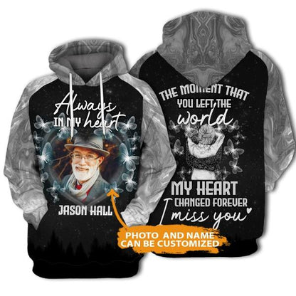 Personalized Memorial Hoodie The Moment That You Left The World Hoodie Black M481