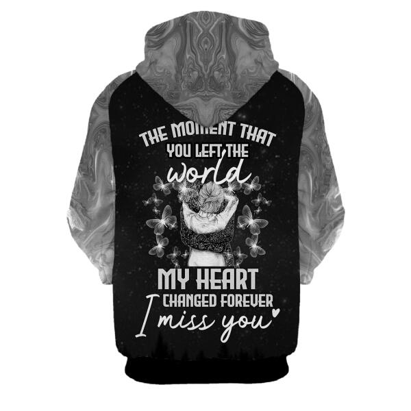 Personalized Memorial Hoodie The Moment That You Left The World Hoodie Black M481