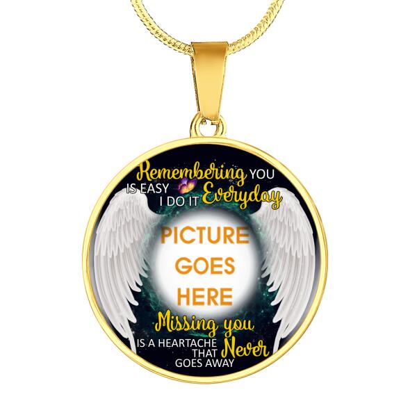 Personalized Memorial Circle Necklace Remembering You Is Easy For Mom Dad Grandma Daughter Son Custom Memorial Gift M482