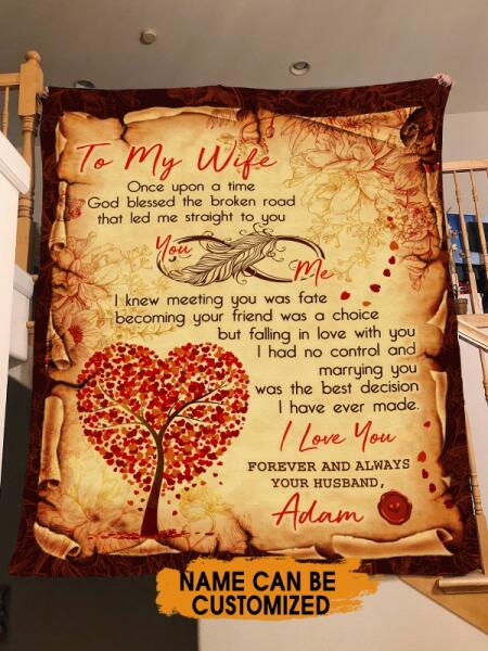 Personalized Couple Blanket With Pictures To My Wife One Upon A Time For Wife Custom Family Gift F96