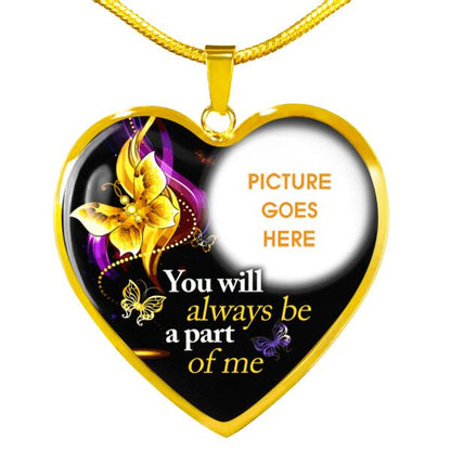 Personalized Memorial Heart Necklace You Will Always Be A Part For Mom Dad Grandma Daughter Son Custom Memorial Gift M492