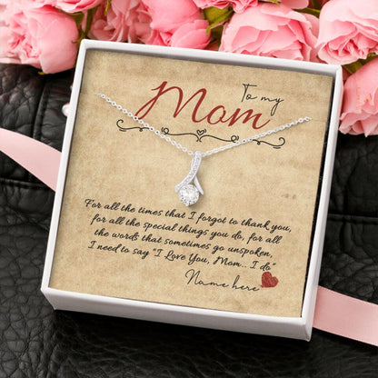 Personalized Mom Alluring Beauty Necklace To My Mom I Love You Gift For Mom Custom Family Gift F109