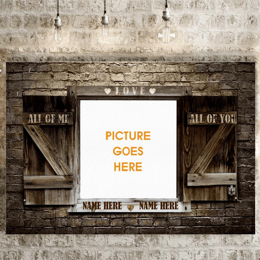 Personalized Love Couple Landscape Canvas 48''x32'' All Of Me All Of You Gift For Husband Wife Couple Custom Family Gift F02