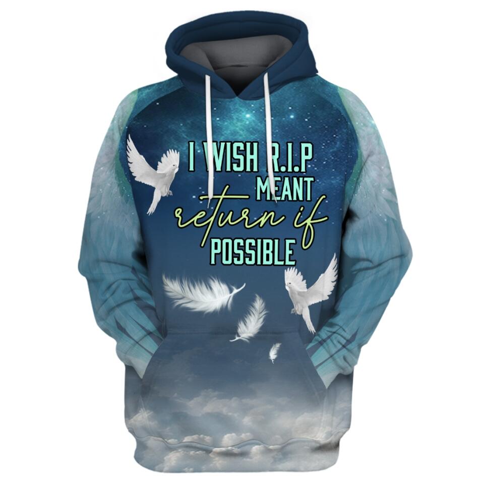 Personalized Memorial Hoodie I Wish Rip Meant Return For Mom, Dad, Grandpa, Son, Daughter Custom Memorial Gift M521