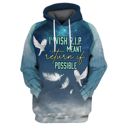 Personalized Memorial Hoodie I Wish Rip Meant Return For Mom, Dad, Grandpa, Son, Daughter Custom Memorial Gift M521