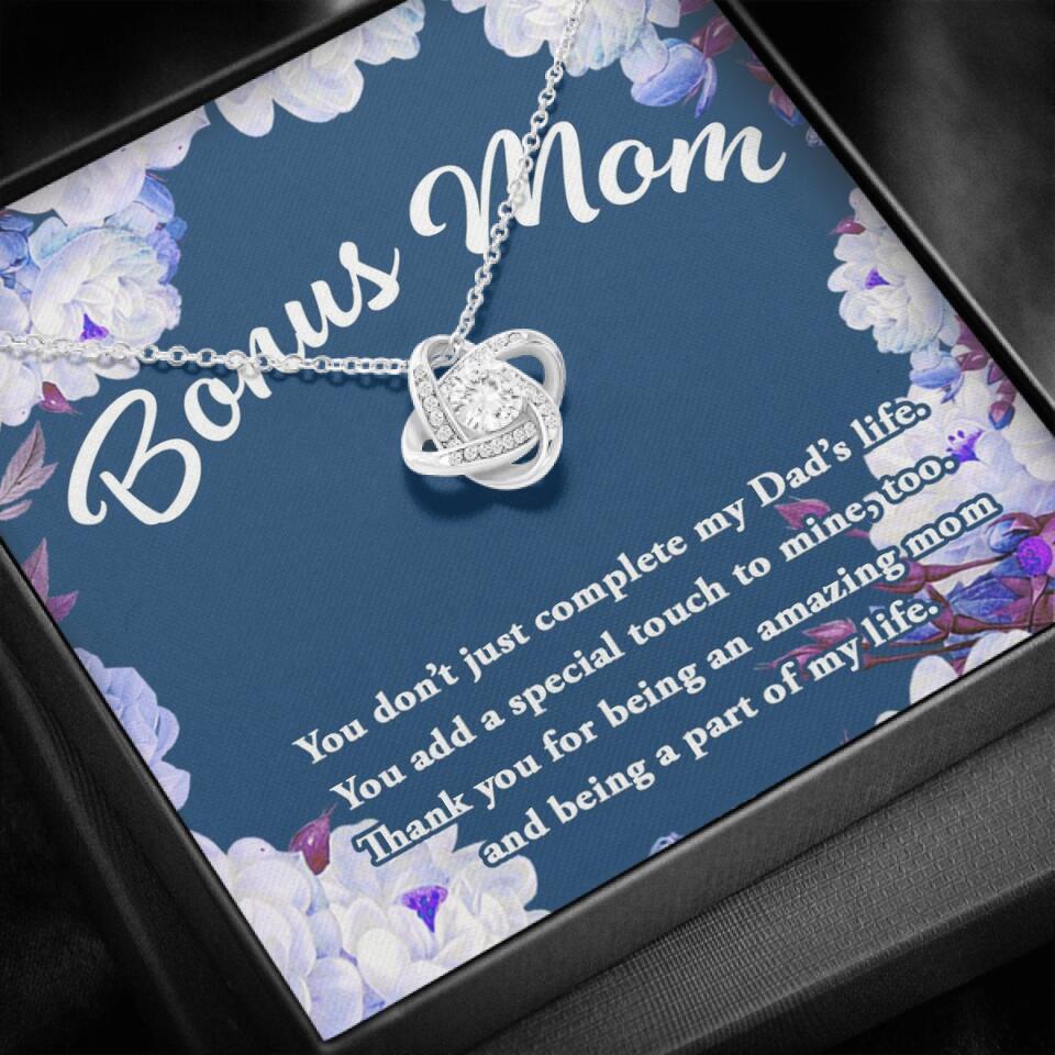 Mom Love Knot Necklace Bonus Mom A Part Of My Life For Stepmom Mother-in-law Necklace Mother's Day Gift F112