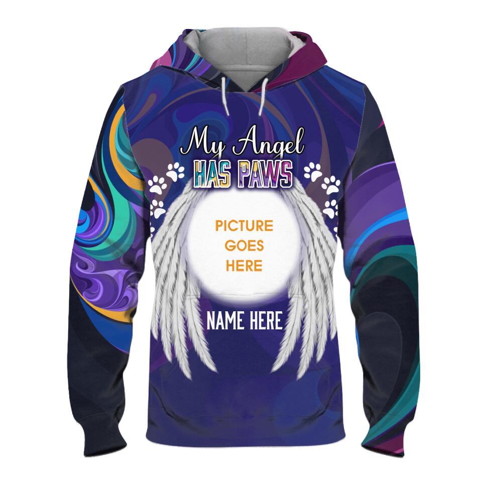 Personalized Pet Memorial Hoodie My Angel Has Paws For Loss Of Pet Custom Memorial Gift M524