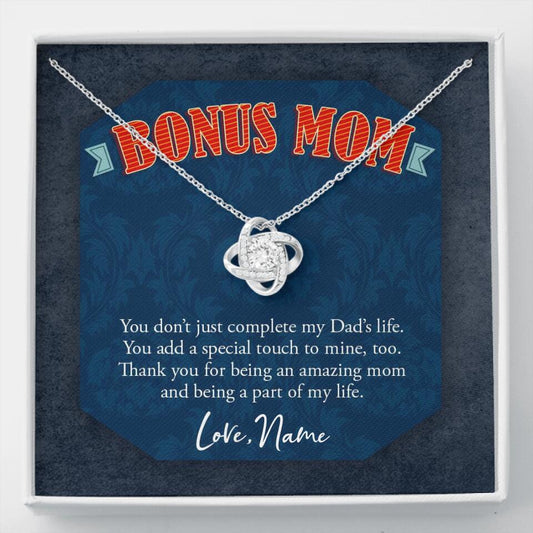 Personalized Mom Love Knot Necklace Bonus Mom A Part Of My Life For Stepmom Mother-in-law Necklace Mother's Day Gift F114