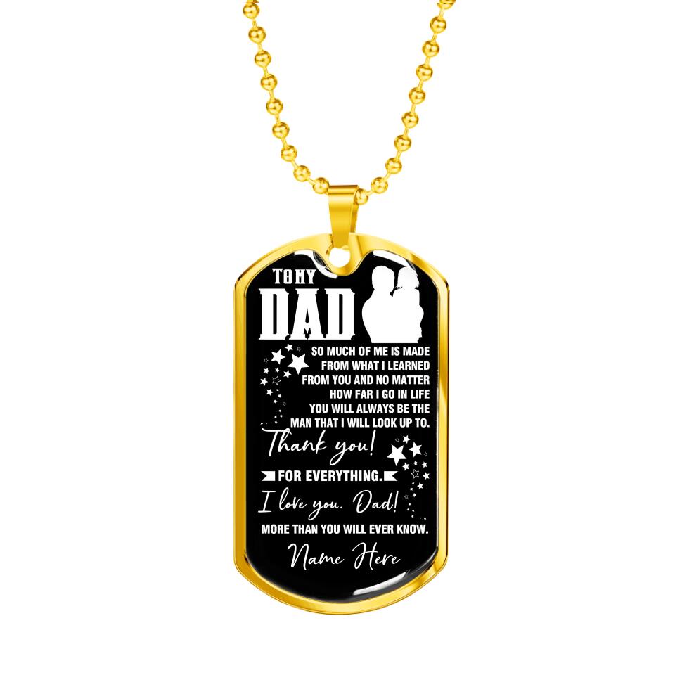 Personalized Dad Military Dog Tag Pendant To My Dad I Love You For Dad Stepdad Custom Family Gift F116
