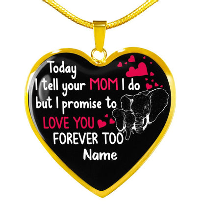 Personalized Daughter Heart Necklace To Day I Tell Your Mom I Do Gift Form Stepmom Stepdad Custom Family Gift F121