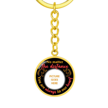 Personalized Memorial Circle Keychain No Mater The Distance For Dad Mom Someone Custom Memorial Gift M531