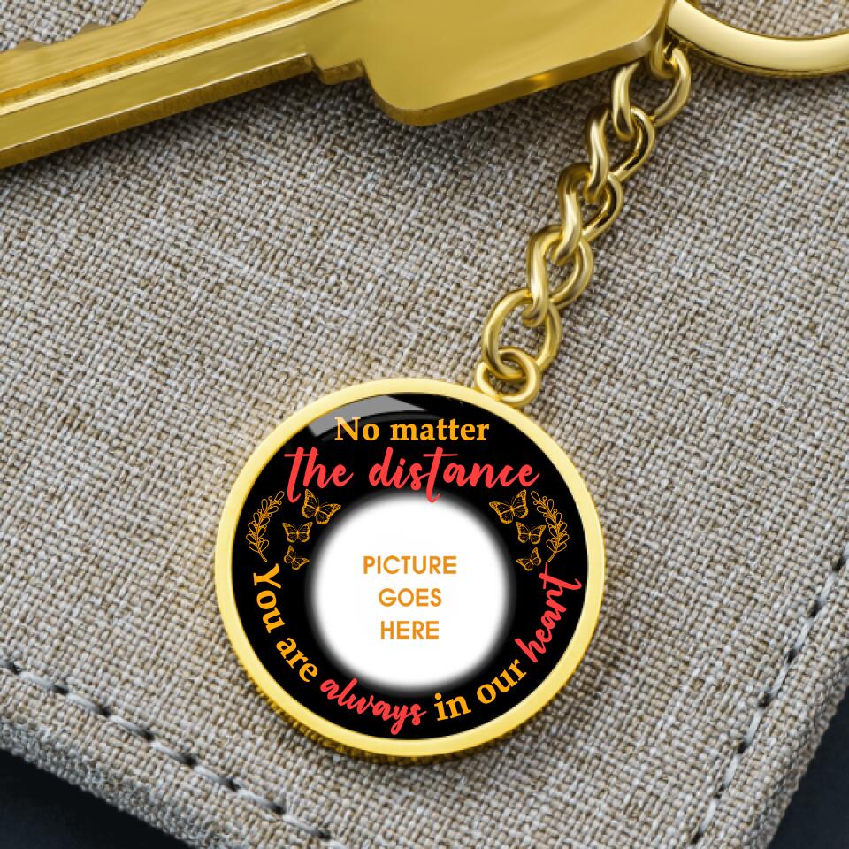 Personalized Memorial Circle Keychain No Mater The Distance For Dad Mom Someone Custom Memorial Gift M531