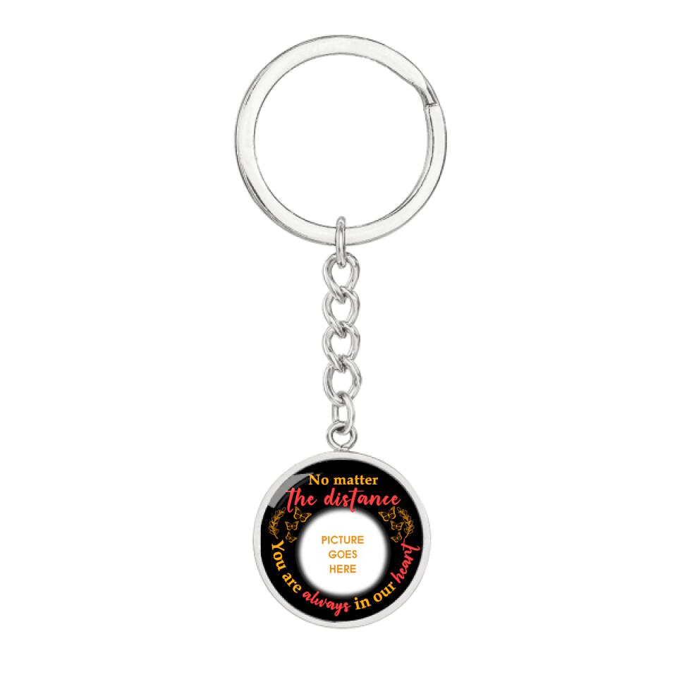 Personalized Memorial Circle Keychain No Mater The Distance For Dad Mom Someone Custom Memorial Gift M531