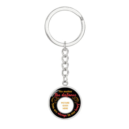 Personalized Memorial Circle Keychain No Mater The Distance For Dad Mom Someone Custom Memorial Gift M531