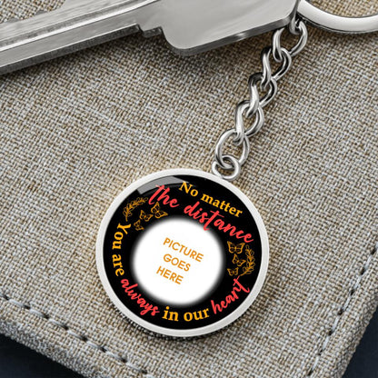 Personalized Memorial Circle Keychain No Mater The Distance For Dad Mom Someone Custom Memorial Gift M531