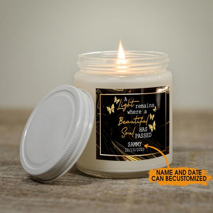 Personalized Memorial Soy Wax Candle A Light Remains Where A Beautiful Soy Wax Candle M533