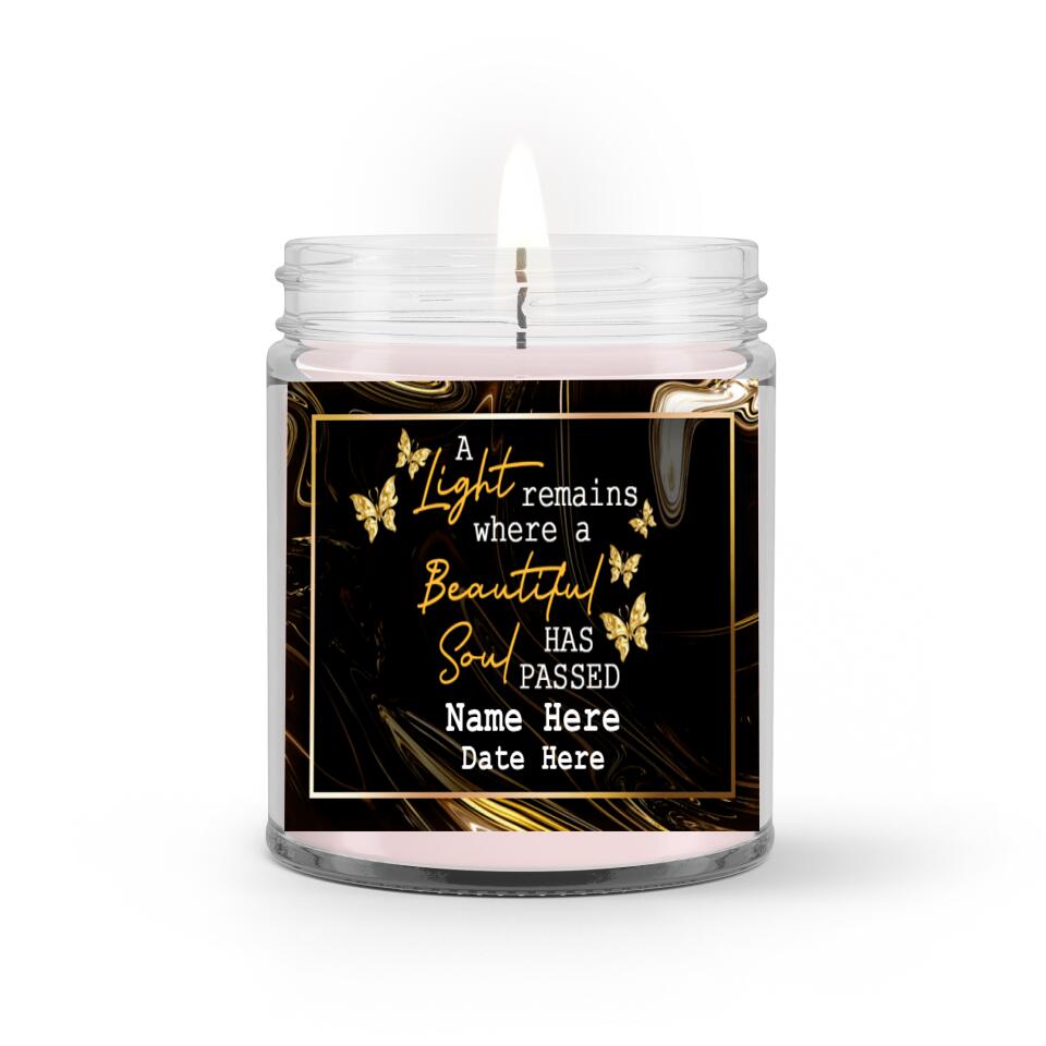 Personalized Memorial Soy Wax Candle A Light Remains Where A Beautiful Soy Wax Candle M533